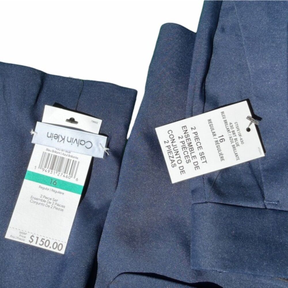 Calvin Klein Boys 2 Piece Blue Suit – Size 16 Regular – NWT - Picture 9 of 10